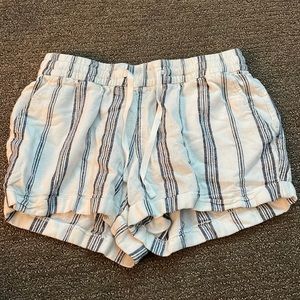 Blue and white striped shorts